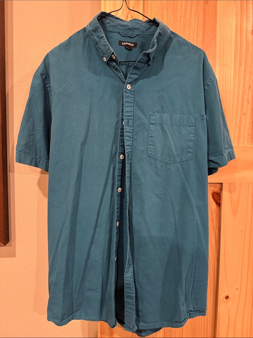 Express Men's Button-Down Shirt in Teal - BIG & TALL XL